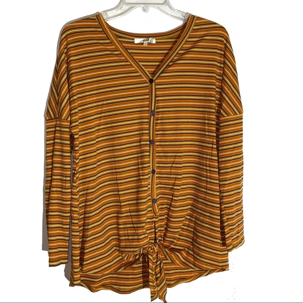 Andree Striped Top with Tie Waist Size Small
